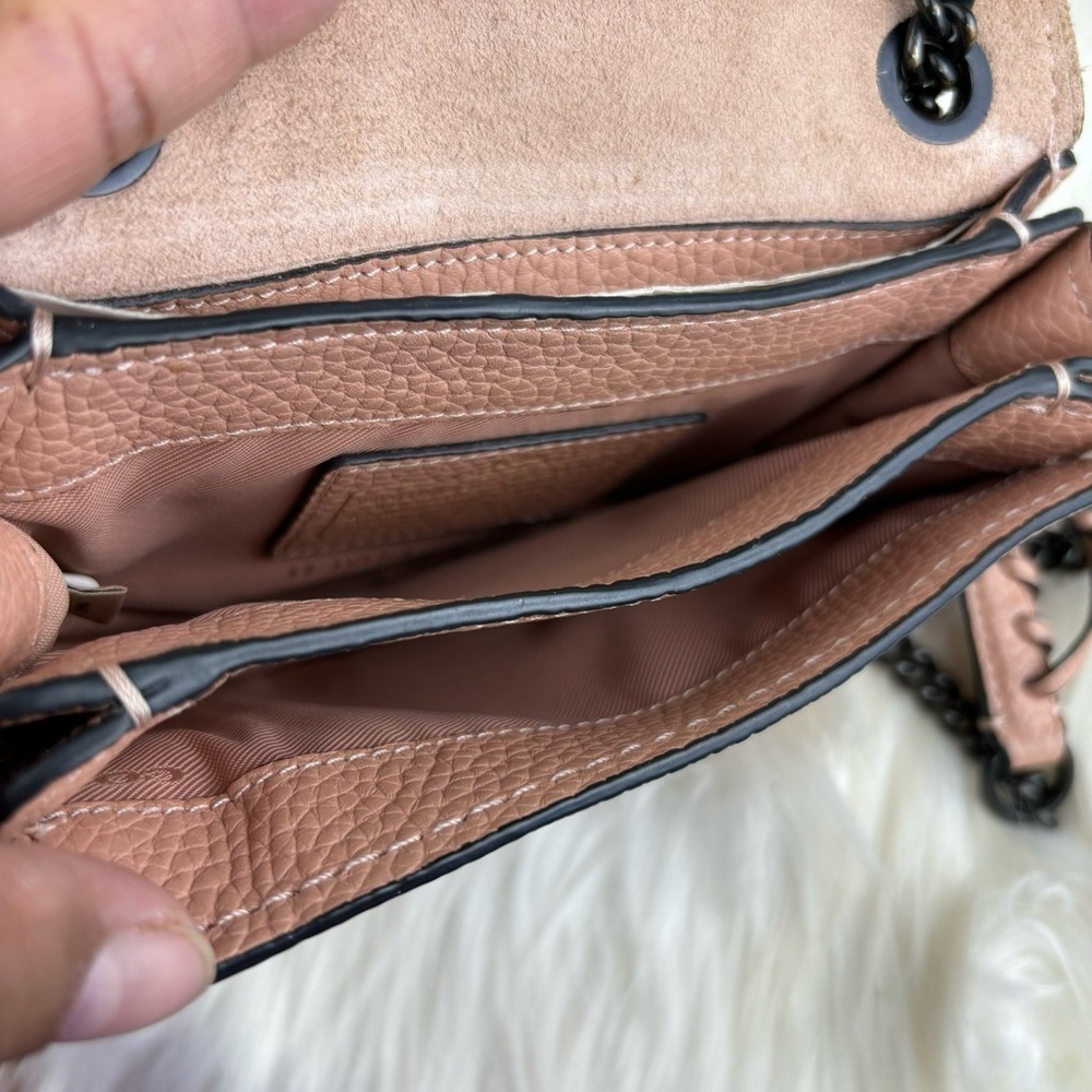 COACH SMALL SHADOW IN PEBBLE LEATHER CROSSBODY BAG PALE PINK COLOR - Picture 6 of 14